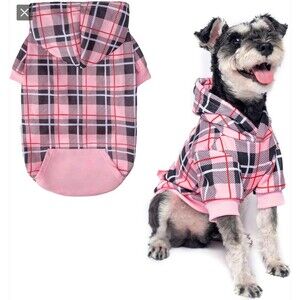 EXPAWLORER Plaid Dog Hoodie with Leash Hole Size XL New With Tag